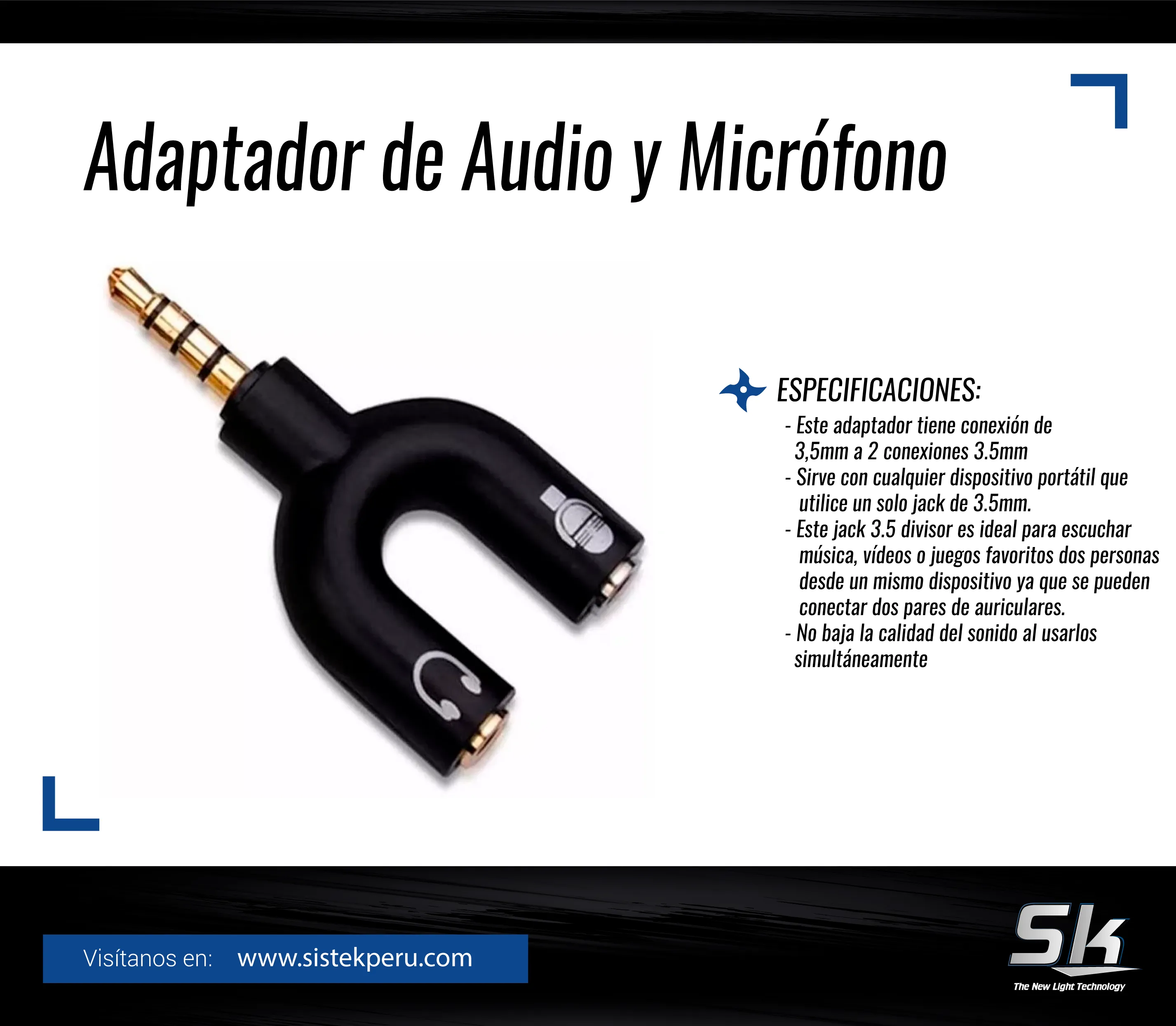 ADAPTADOR AUDIO MICROFONO