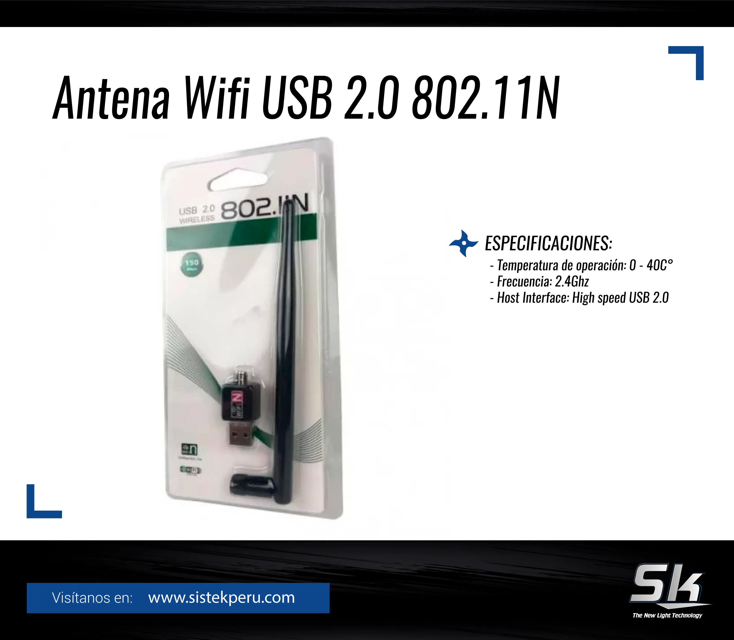 ANTENA USB RECEPTOR WIFI 2.0