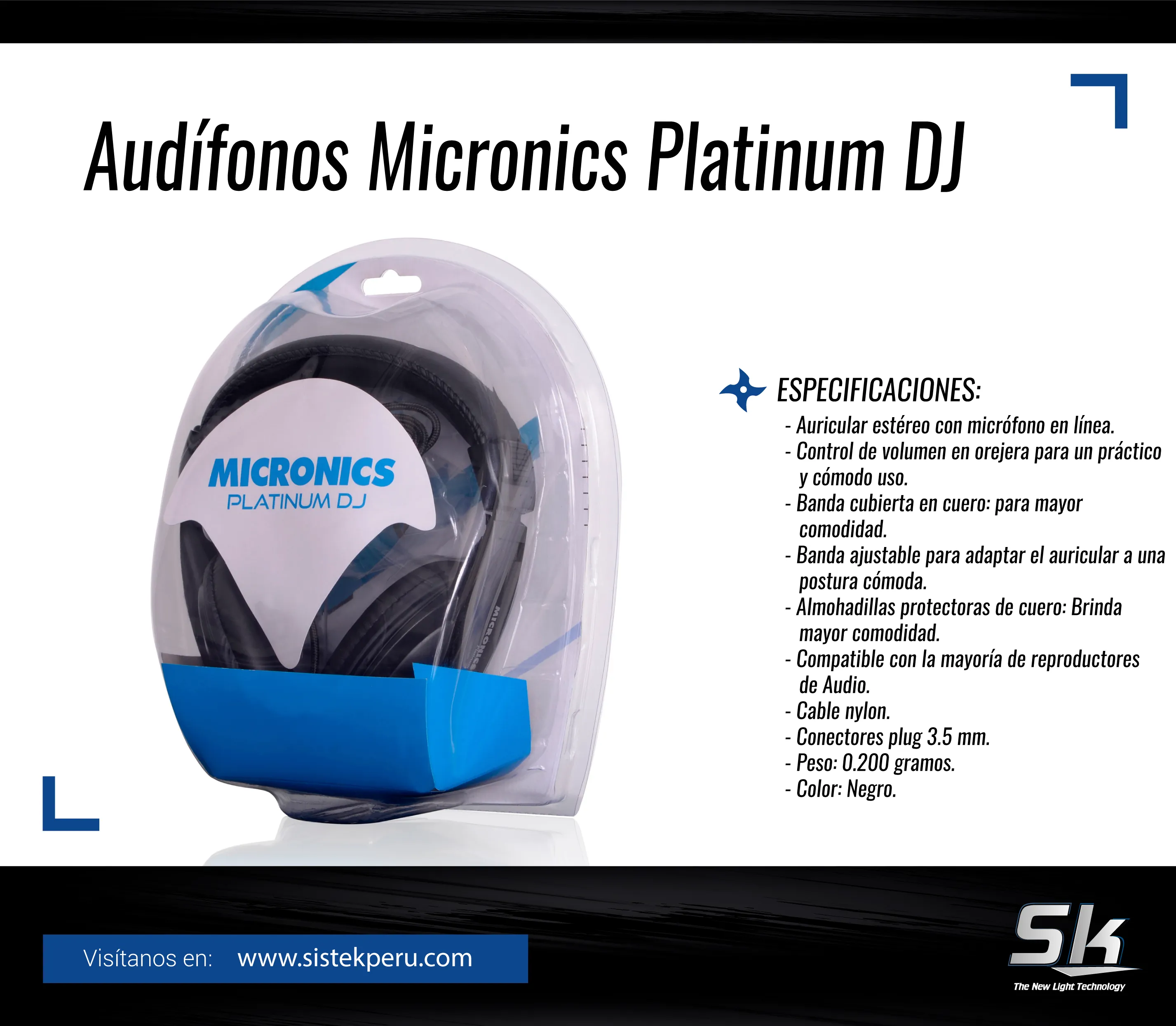 Audifonos Platinum DJ Micronics