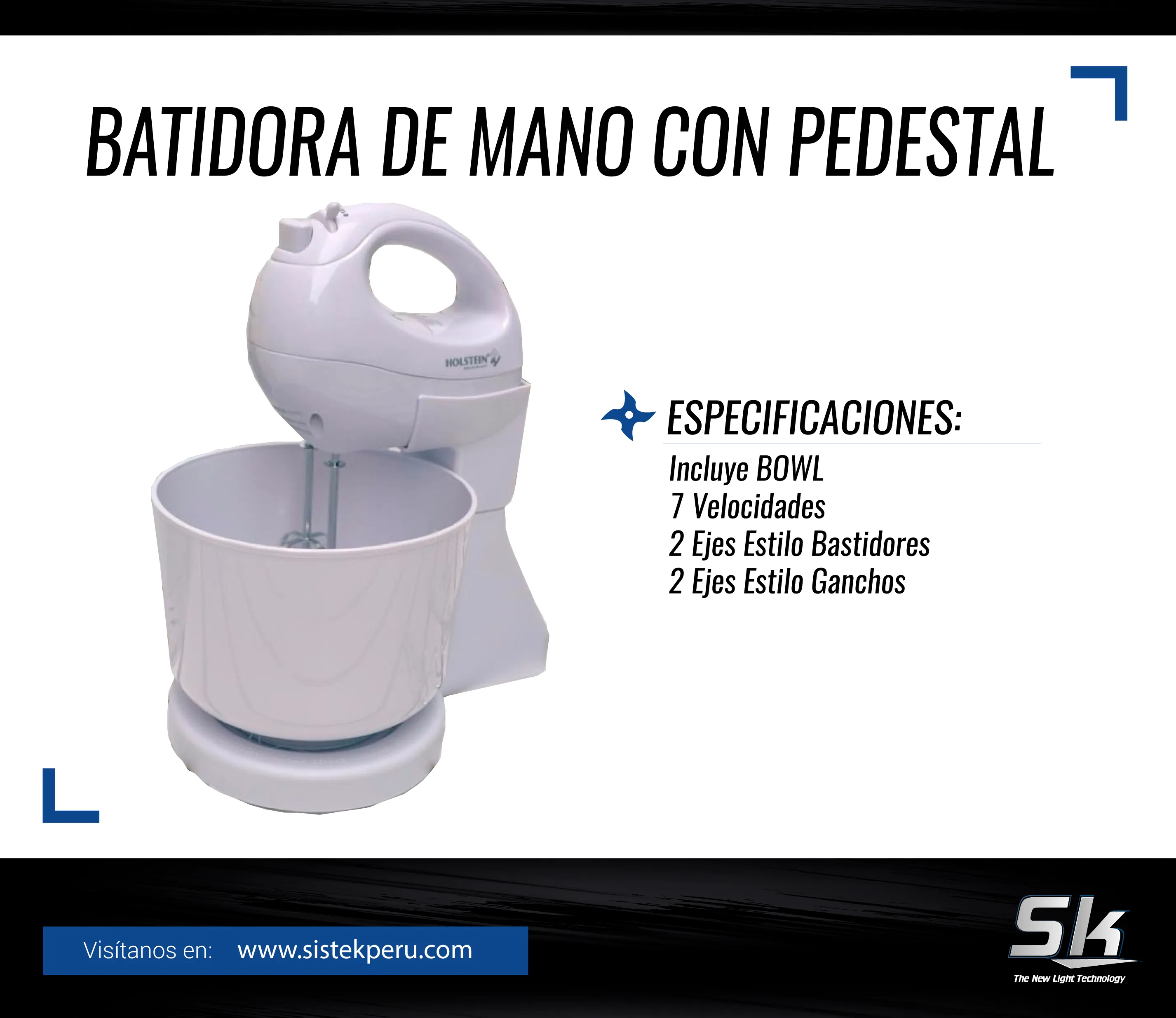 BATIDORA DE MANO CON PEDESTAL HOLSTEIN