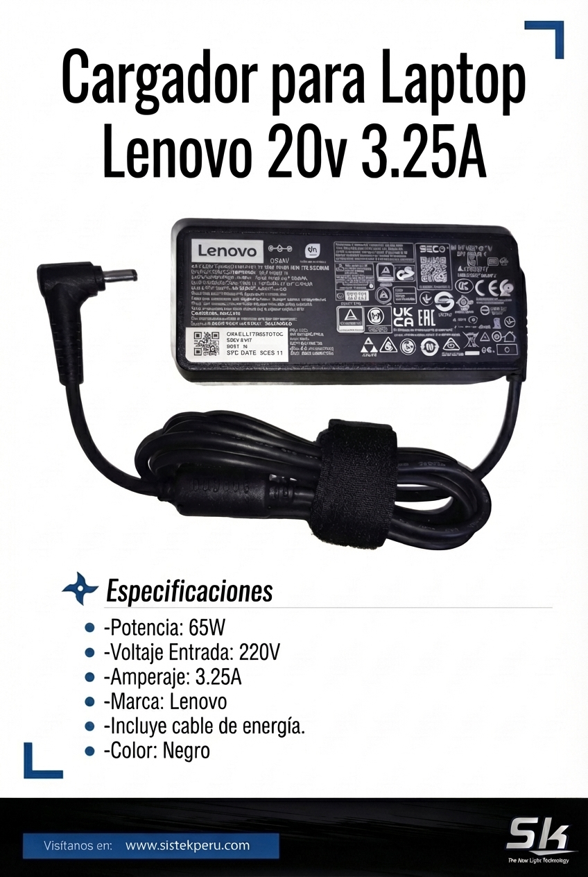 Cargador Lenovo 20V