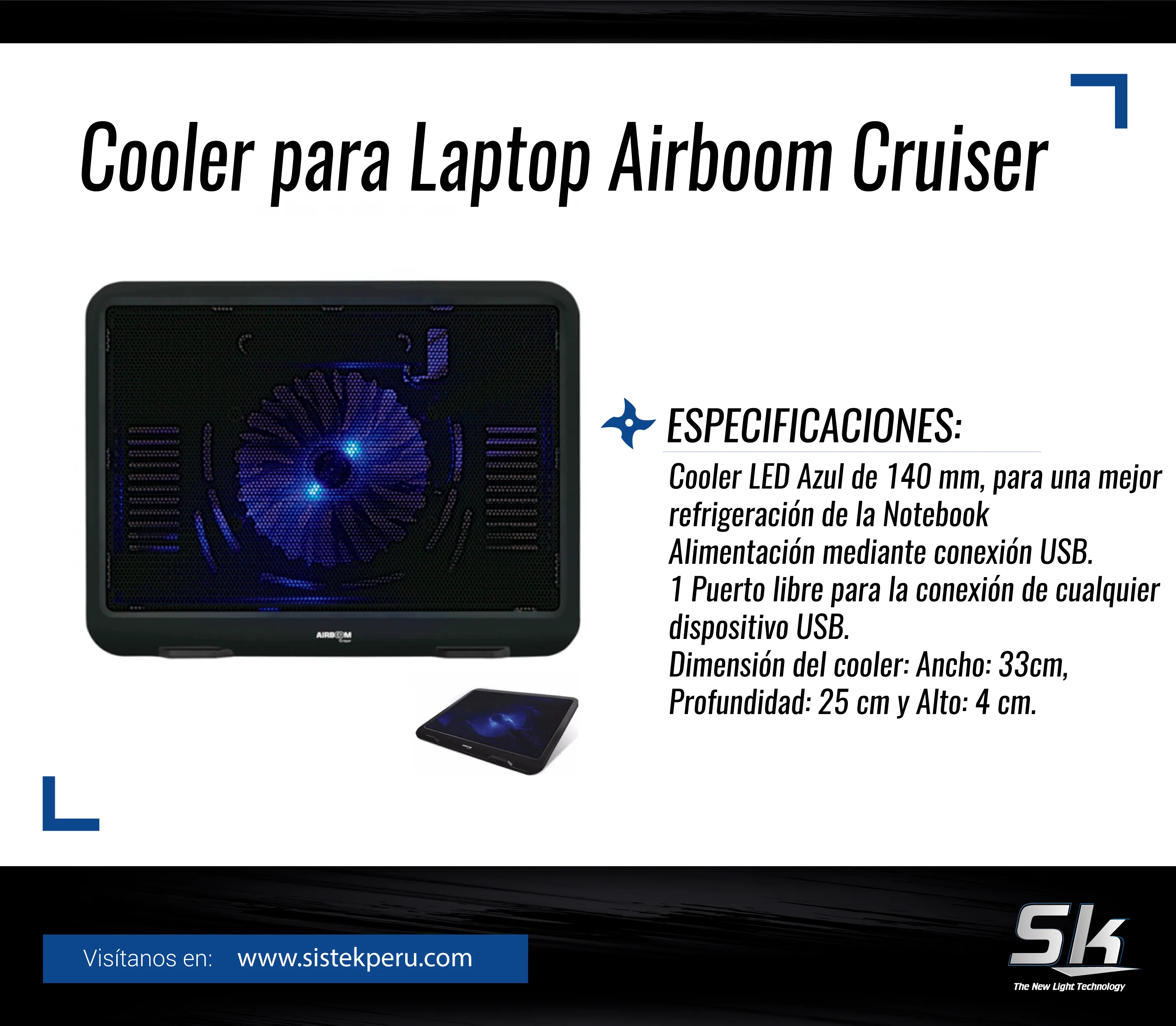 Cooler para Laptop Airboom Cruiser-x
