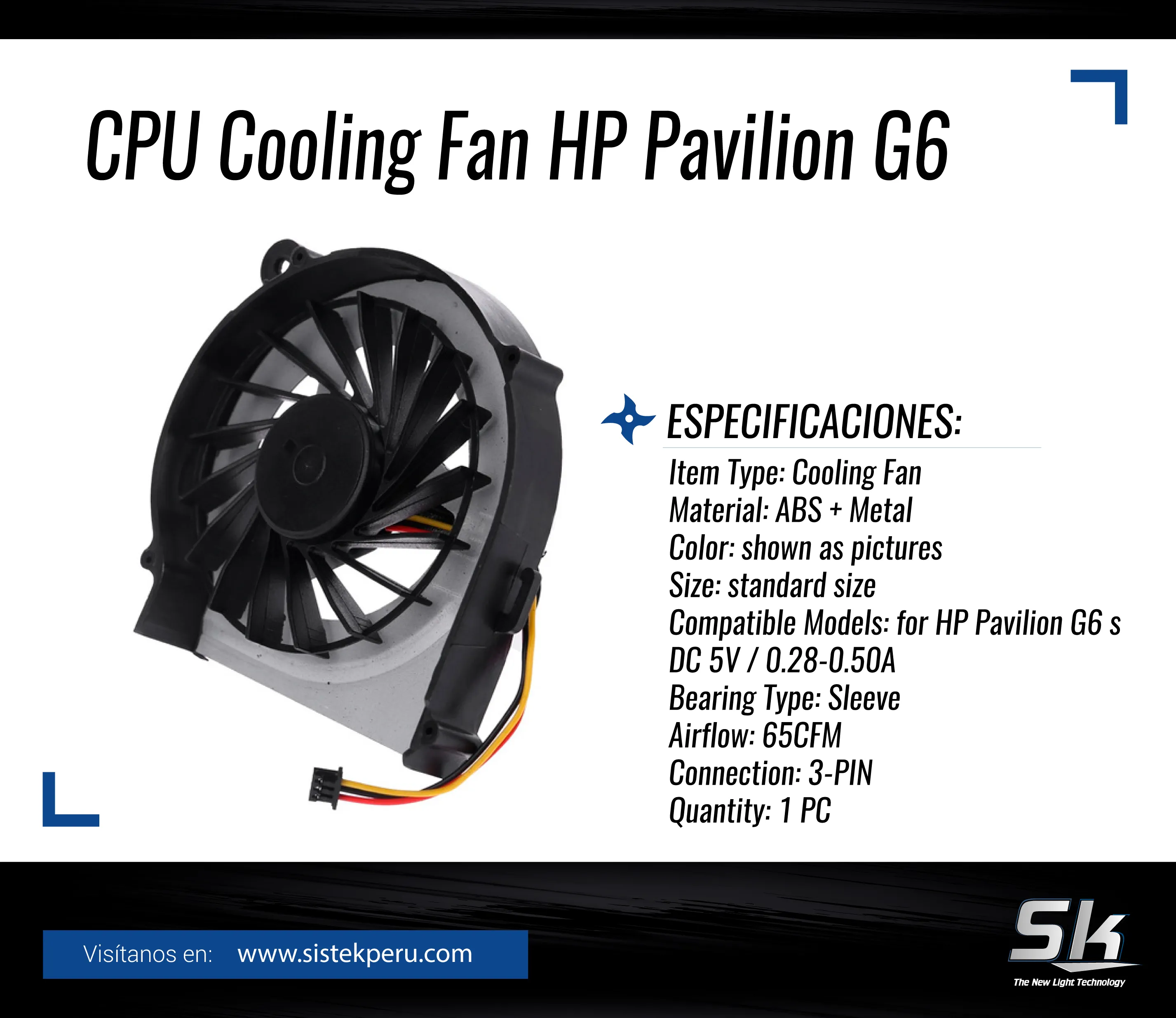 Laptop Cooler CPU Cooling Fan HP Pavilion G6-x