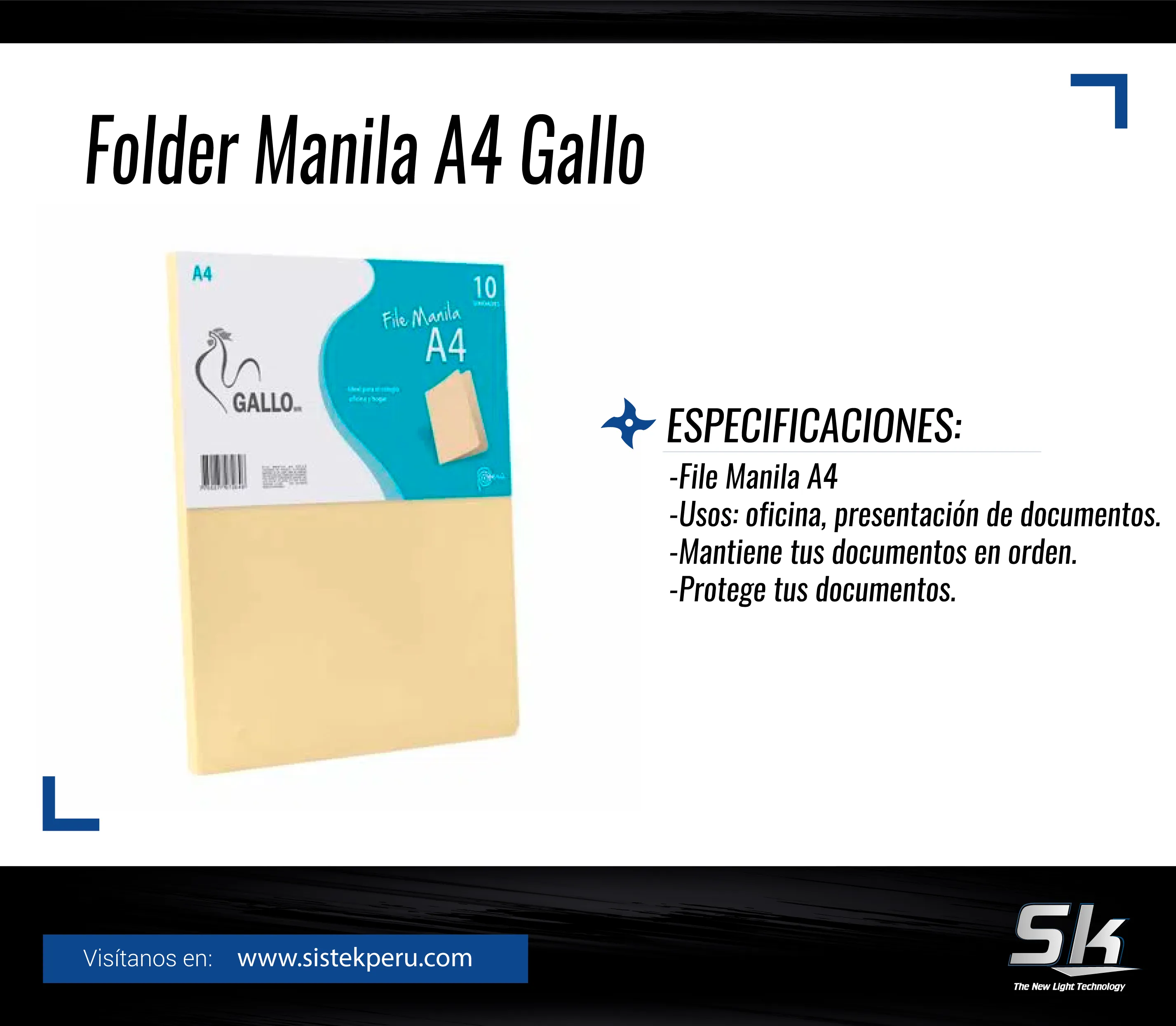 Folder Manila A4 Gallo