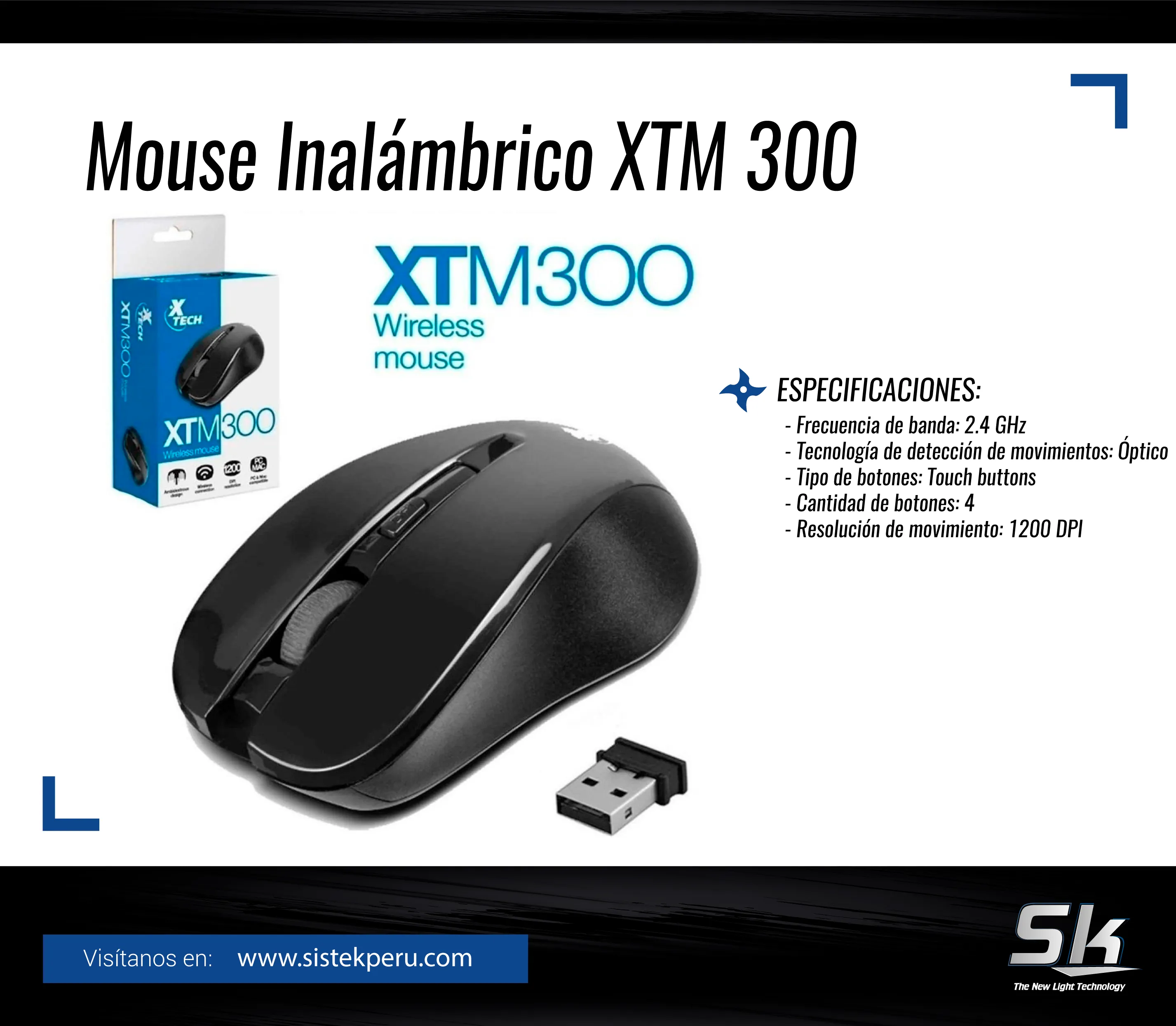 Mouse Inalambrico XTM 300
