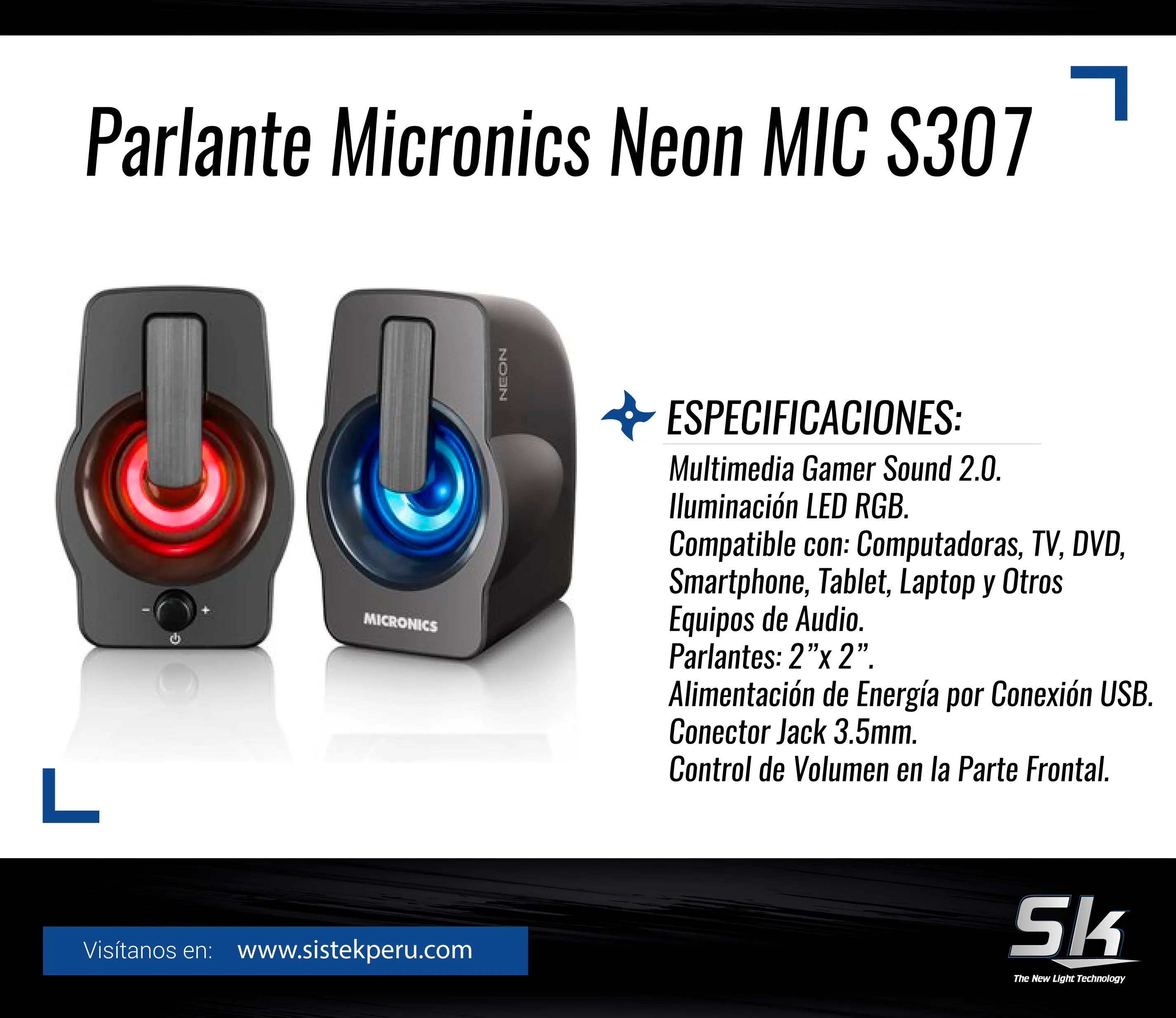 Parlante Micronics Neon MIC S307
