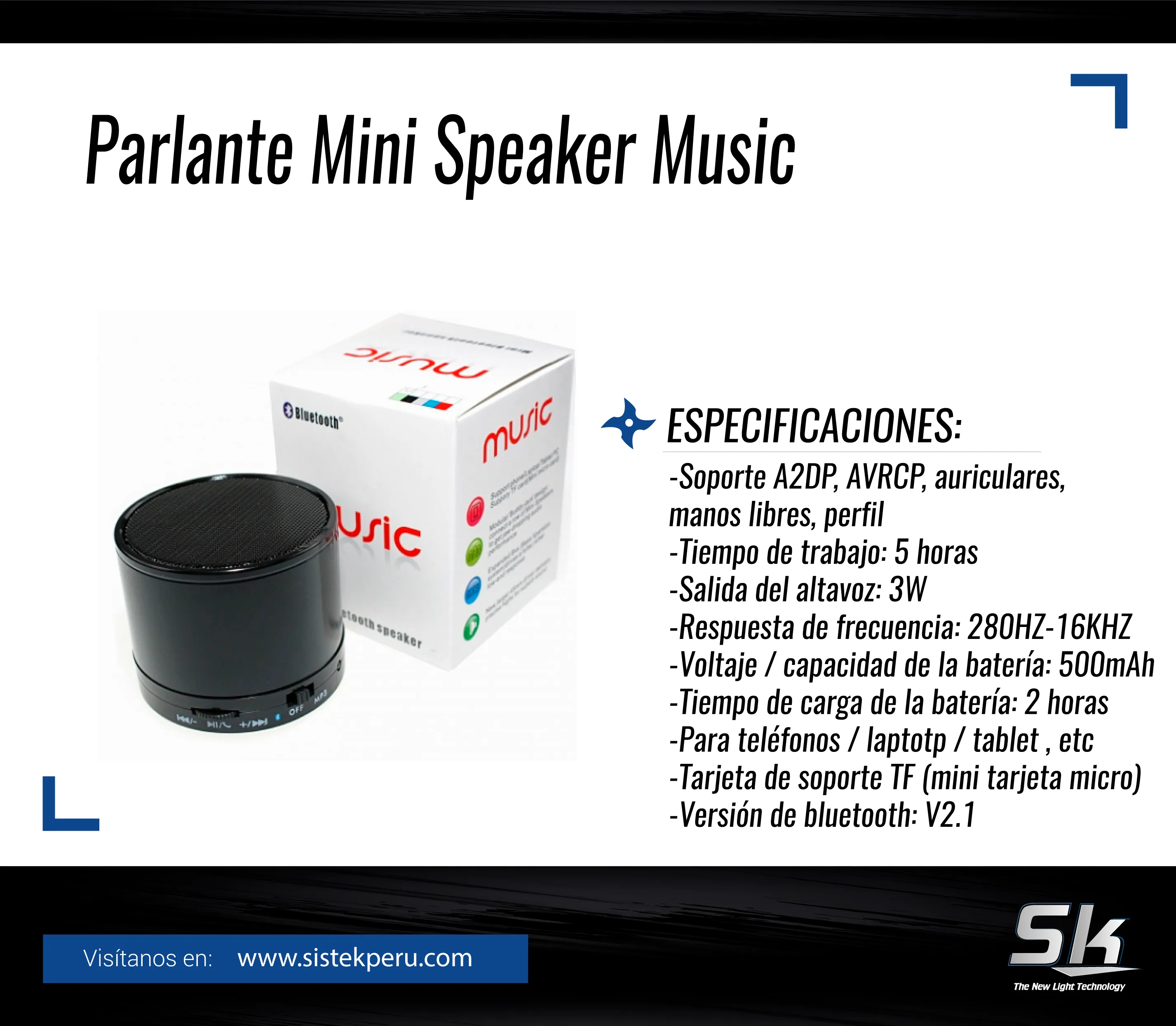 PARLANTES MINI SPEAKER MUSIC