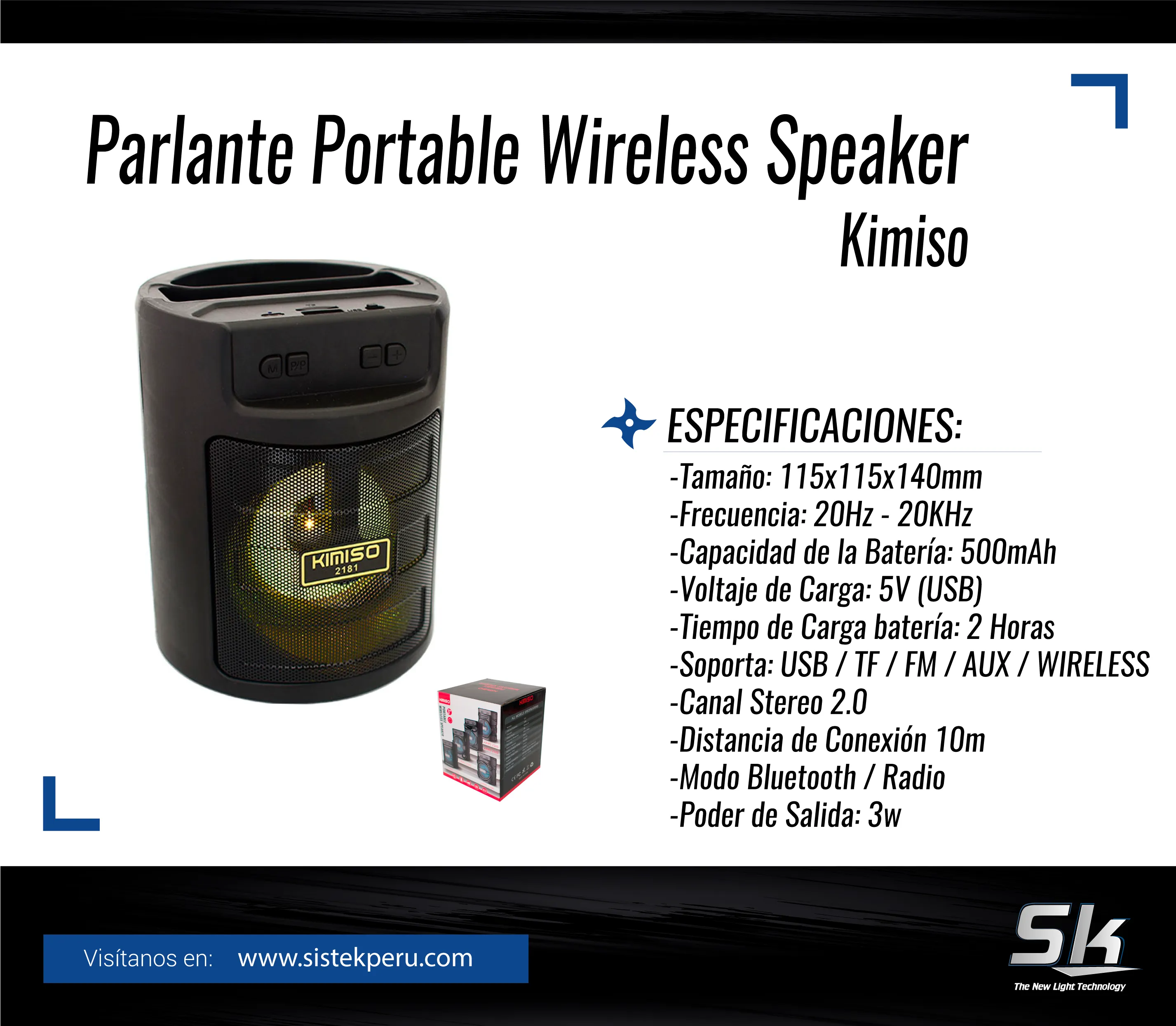 Parlante Portable Wireless Speaker