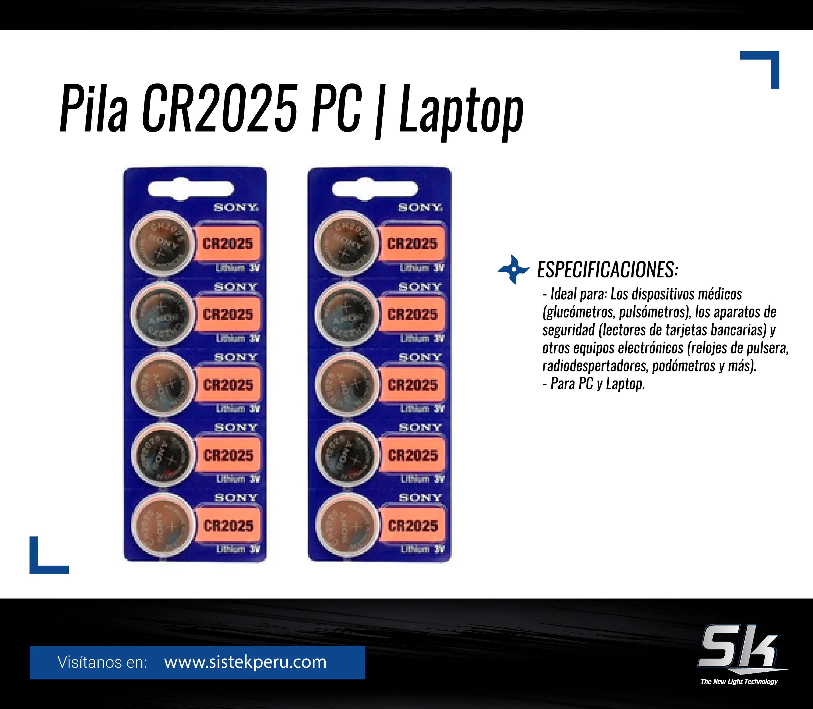 PILA CR2025 SONY