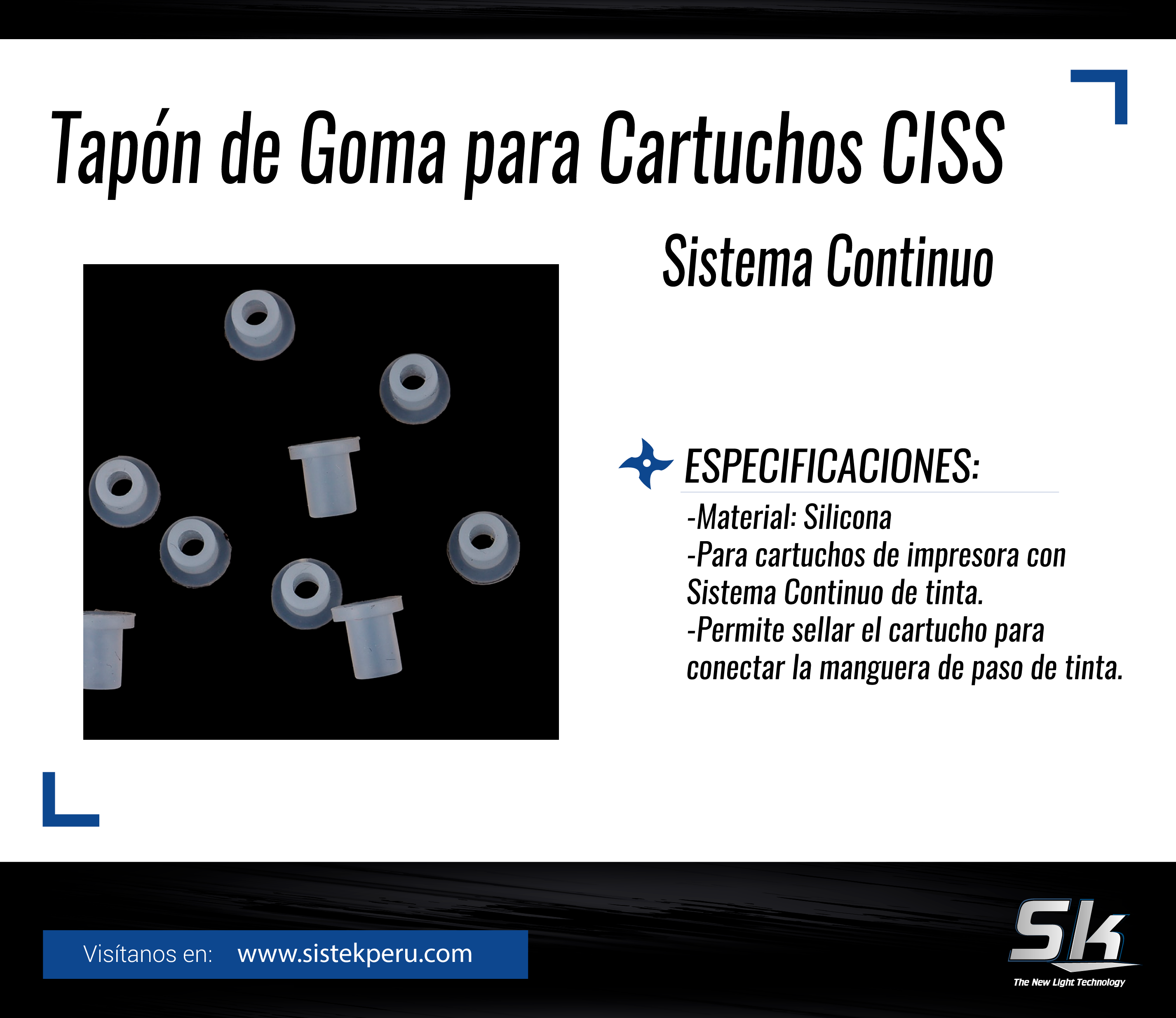 Tapon de Goma para Cartuchos CISS