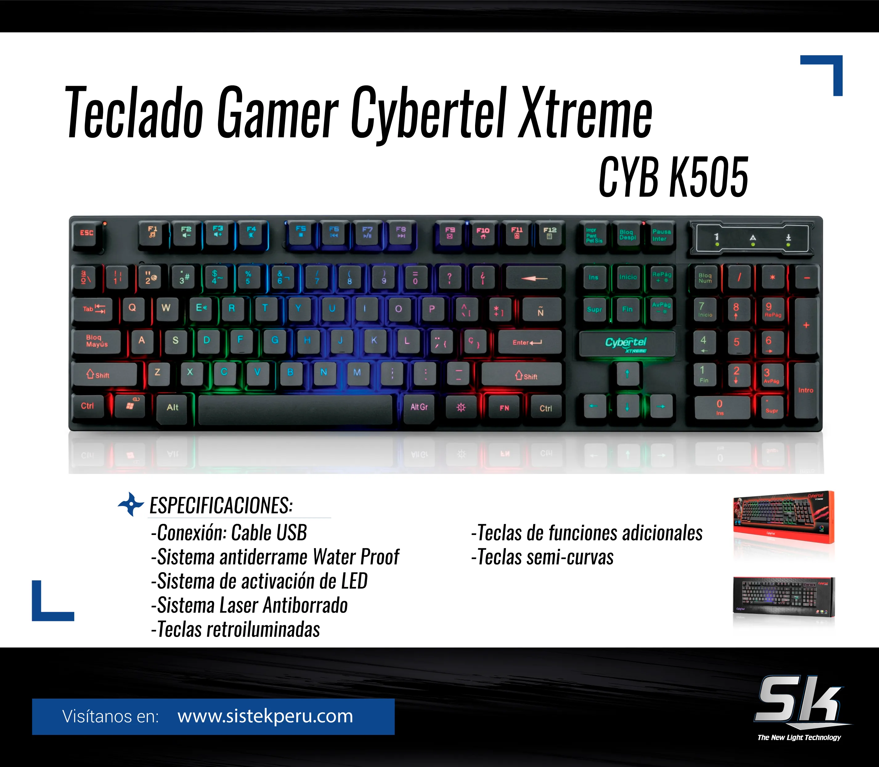 Teclado Gamer Cybertel Xtreme CYB K505