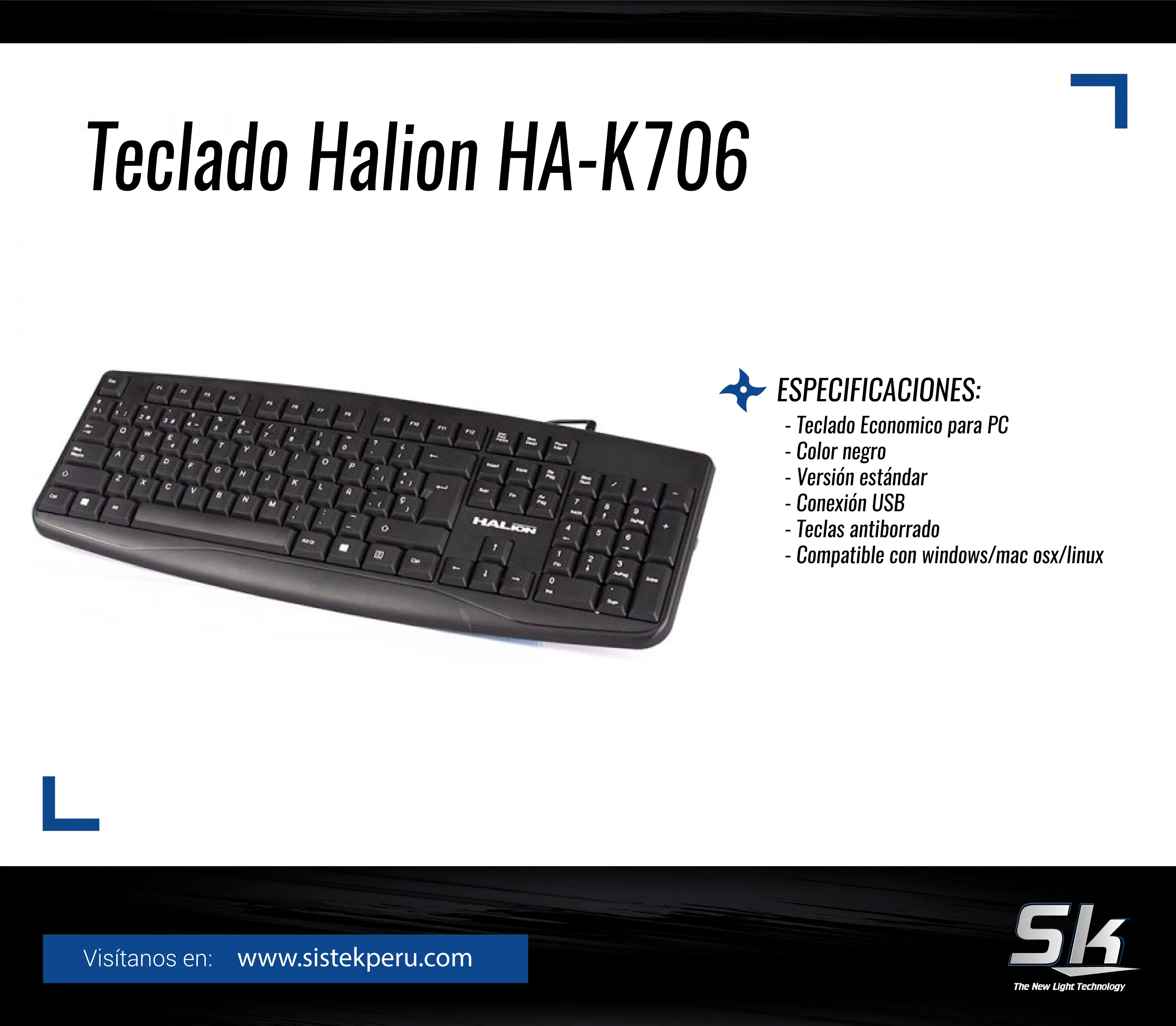 TECLADO HALION HA-K706