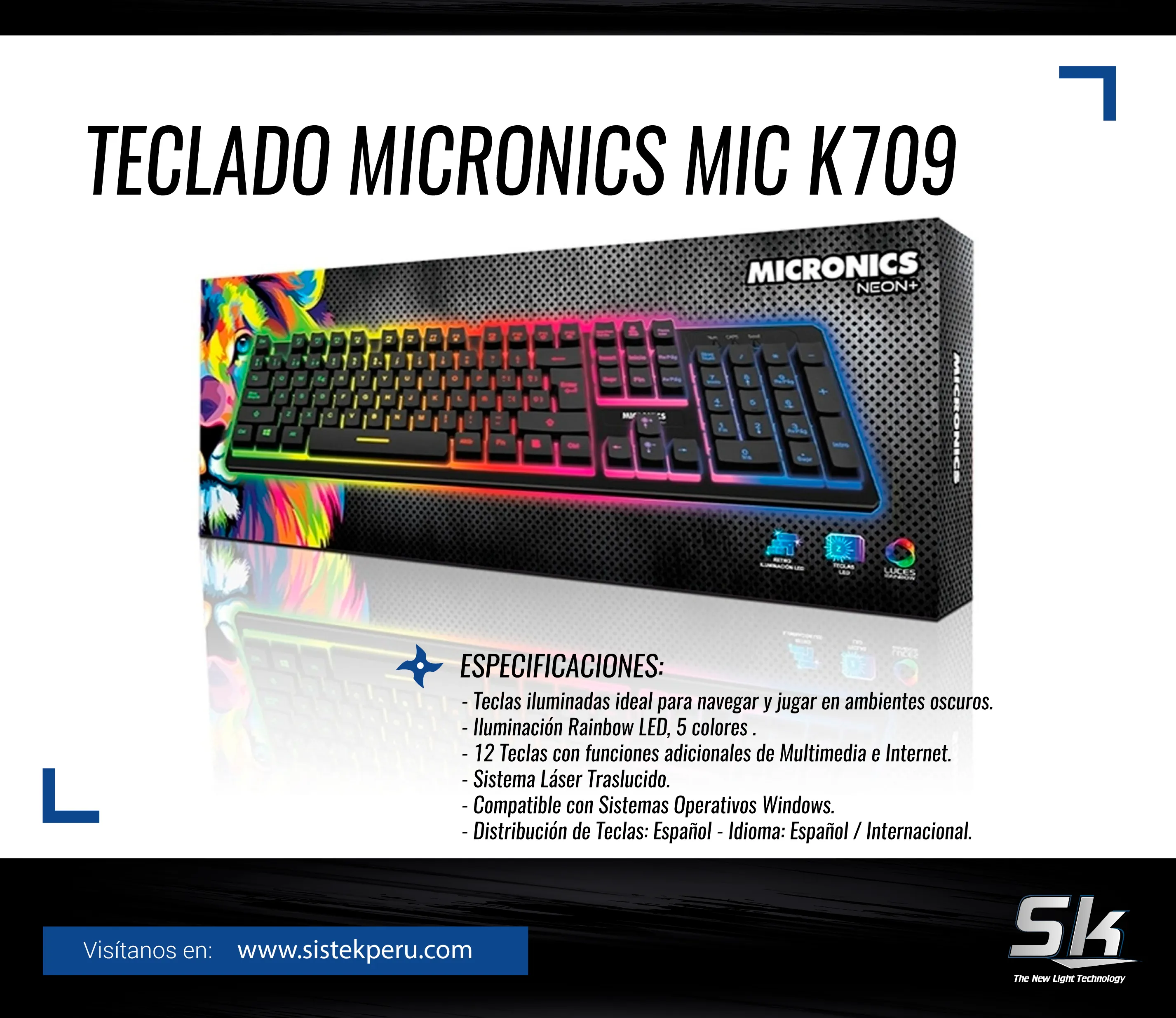 TECLADO GAMER MIC K709