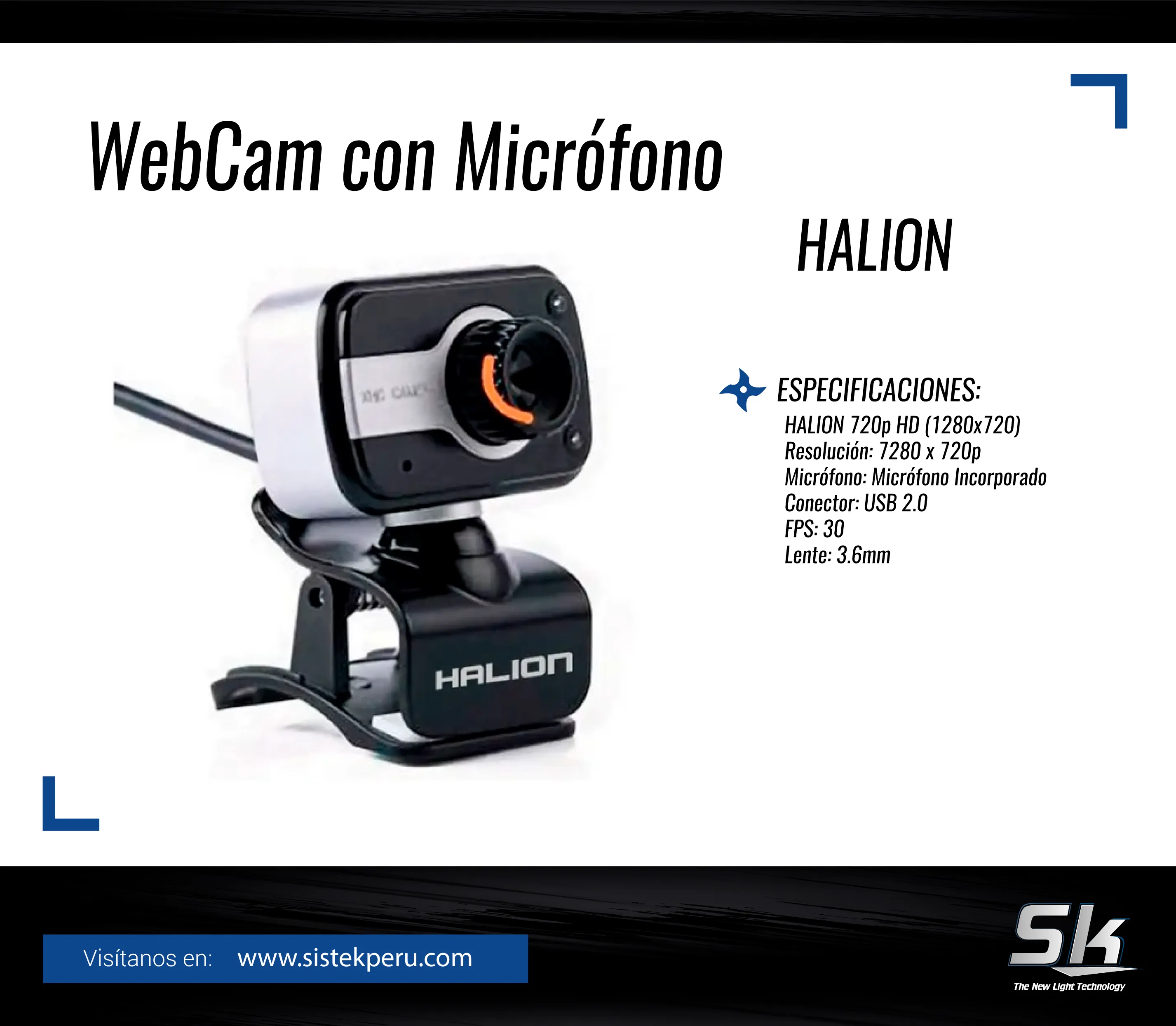 WEBCAM Halion 720p HD (1280x720)