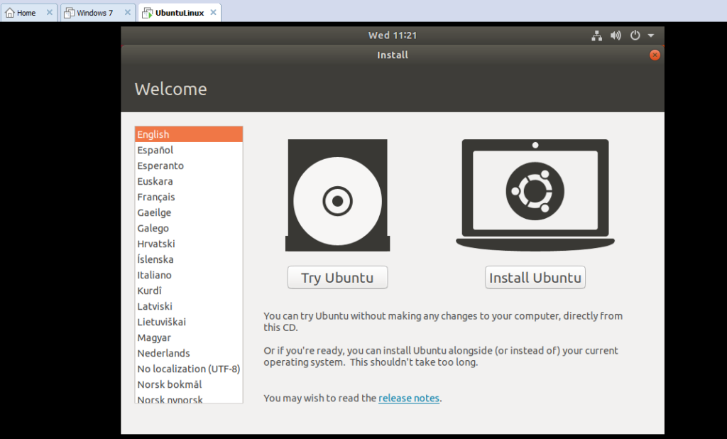 Run vmware ubuntu home