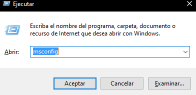 ejecutando msconfig