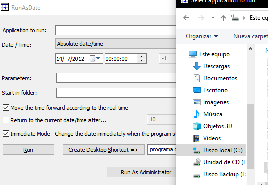 Iniciar un programa en una fecha y hora determinada usando RunAsDate