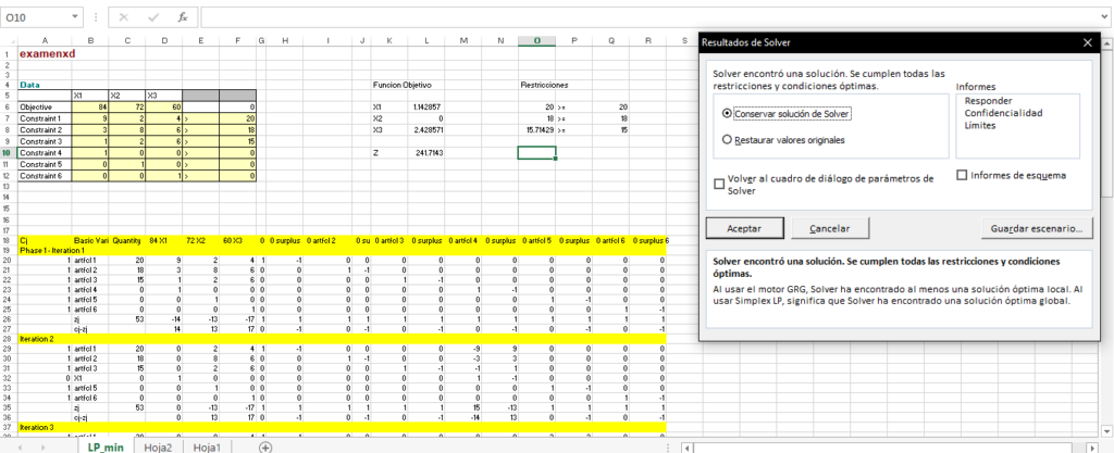 excel solver ejercicio teoria decisiones