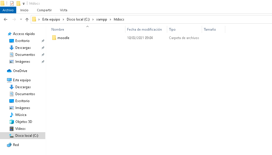 carpeta htdocs xampp