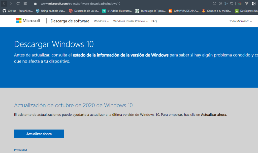 descarga windows pagina oficial