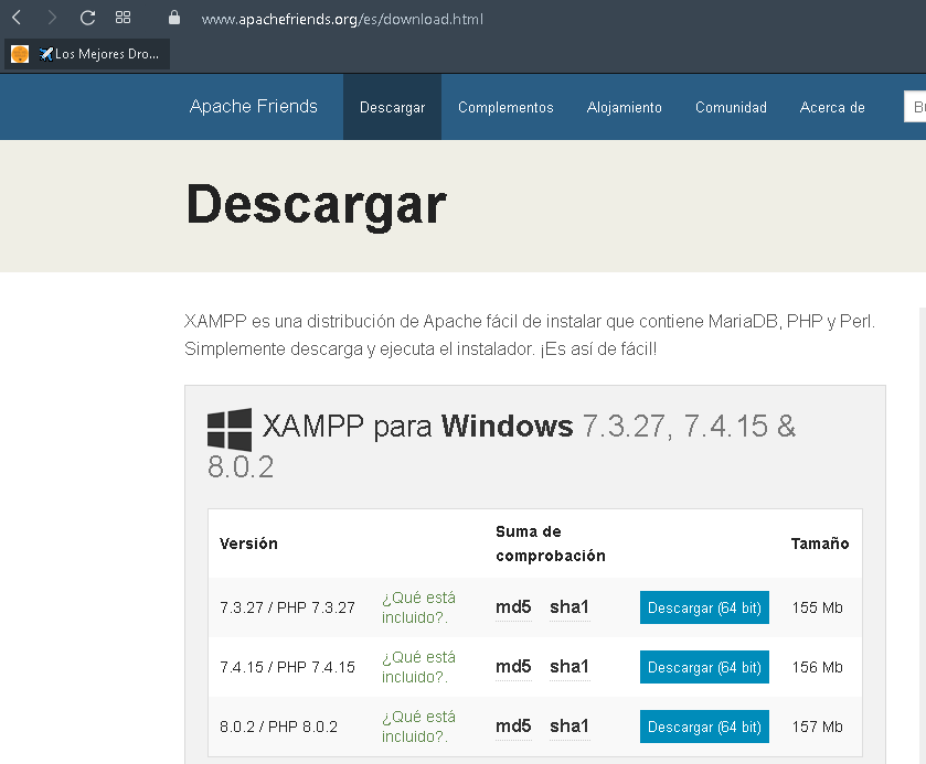 descarga xampp