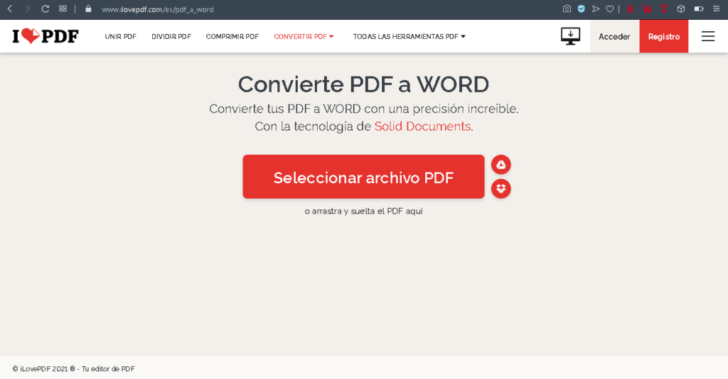 ilovepdf software pdf word