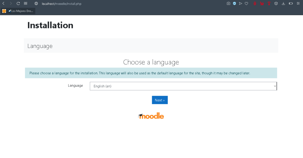 interfaz instalacion moodle