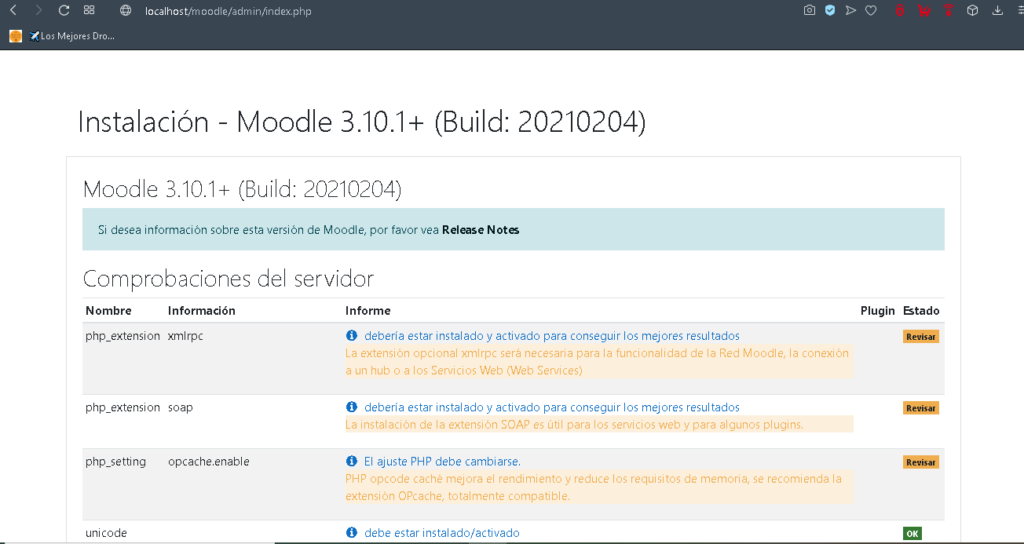 moodle problemas solucionados