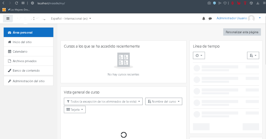 sitio web moodle