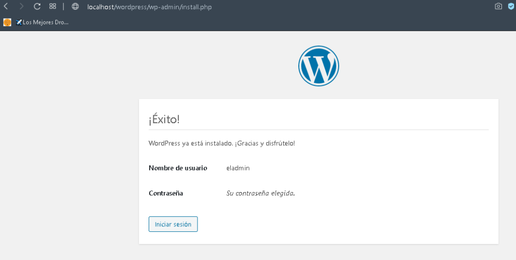 wordpress instalacion hecha