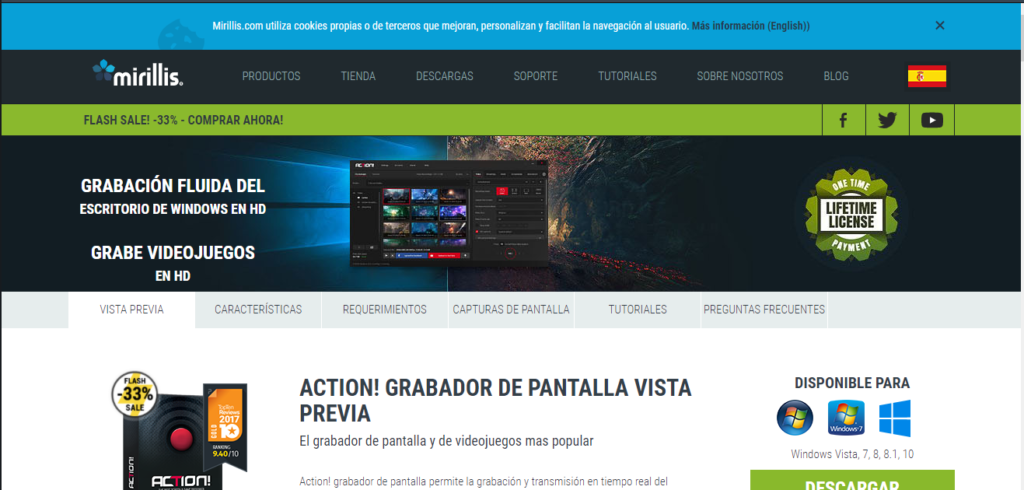 action grabador pantalla