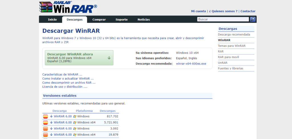 compresion archivos winrar