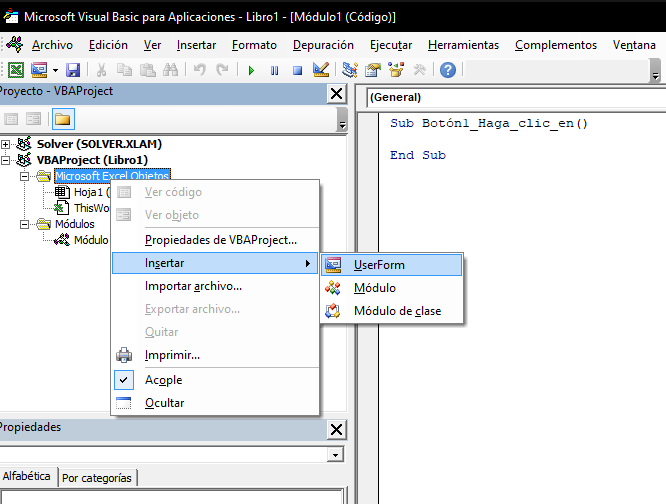 creando userform excel