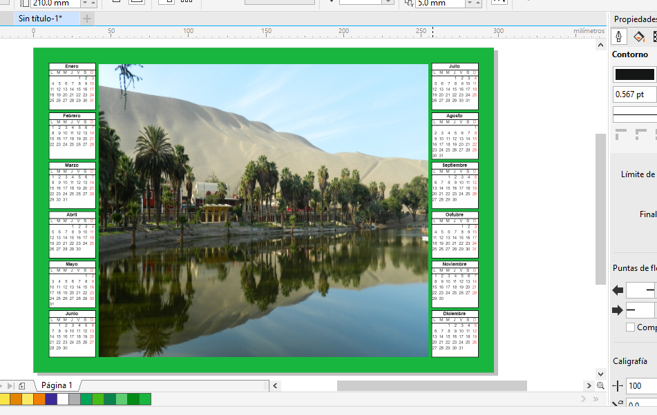corel draw generando calendario final