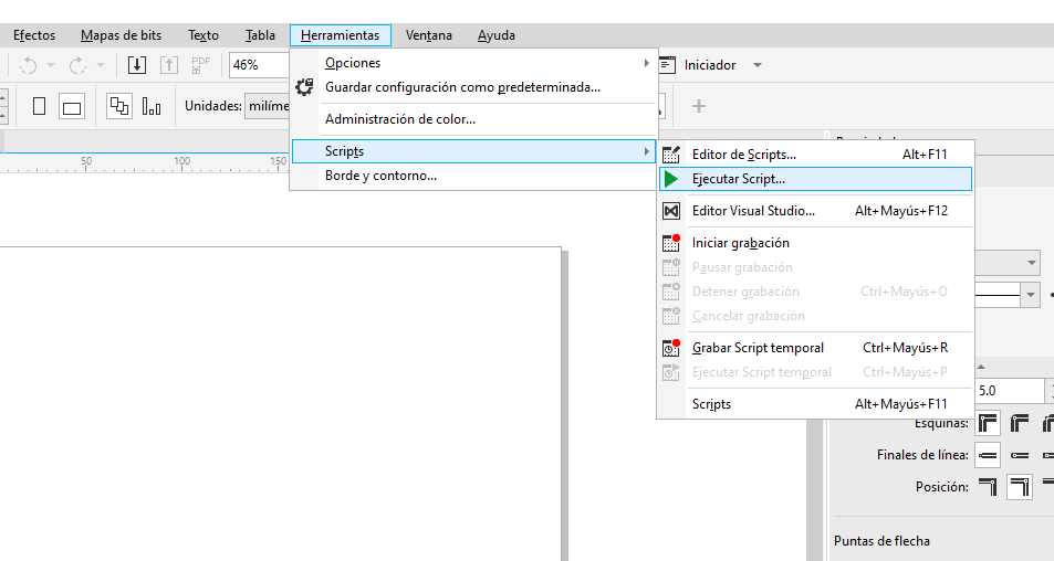 corel draw herramienta script