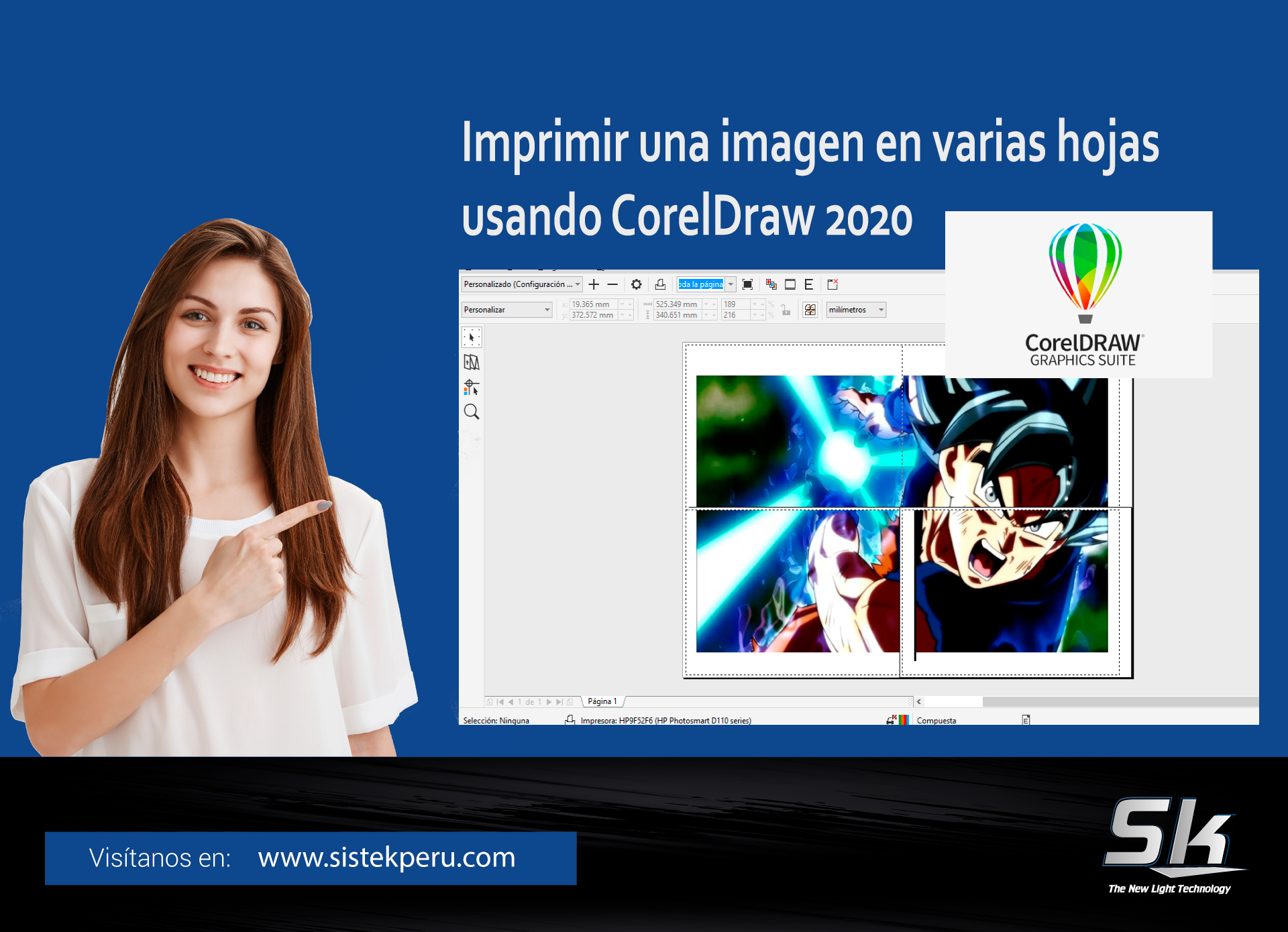 Imprimir una imagen en varias hojas usando Corel Draw