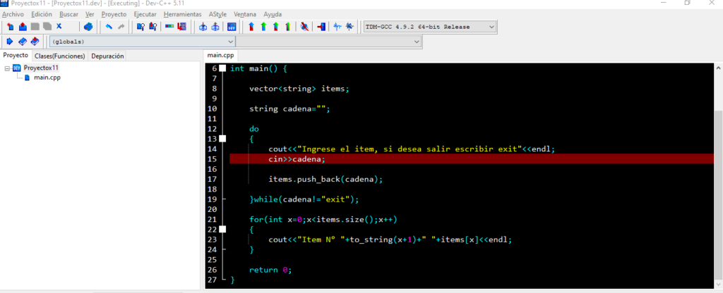 dowhile vector cplusplus