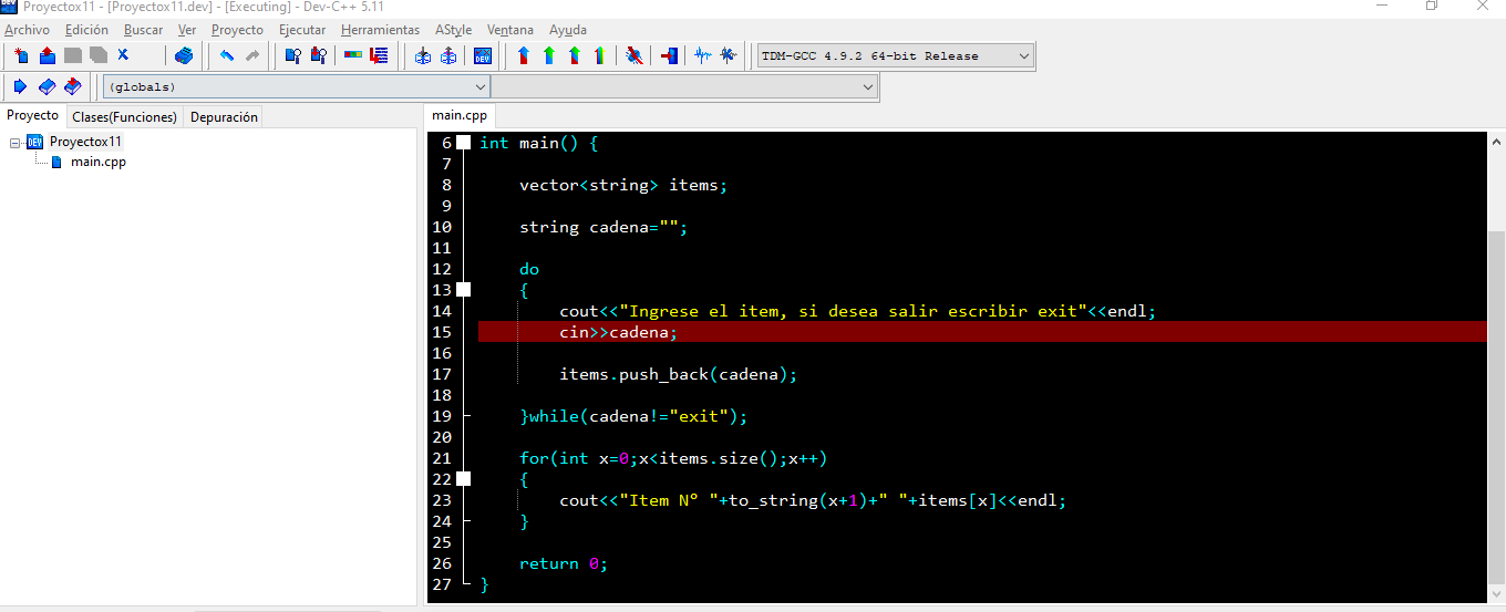 Creando vectores en C++