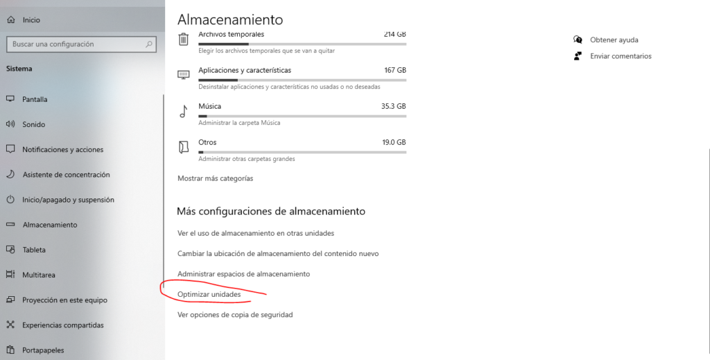 optimizar unidades windows 10