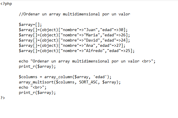 Ordenar un array multidimensional por un valor en php