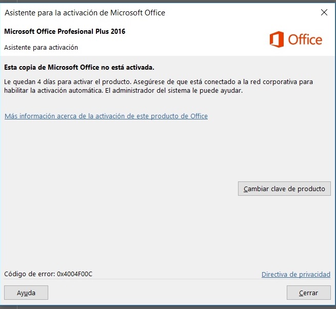 Remover clave de activación de Microsoft Office