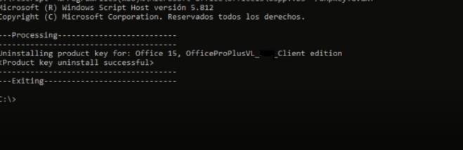 remover clave activacion microsoft office