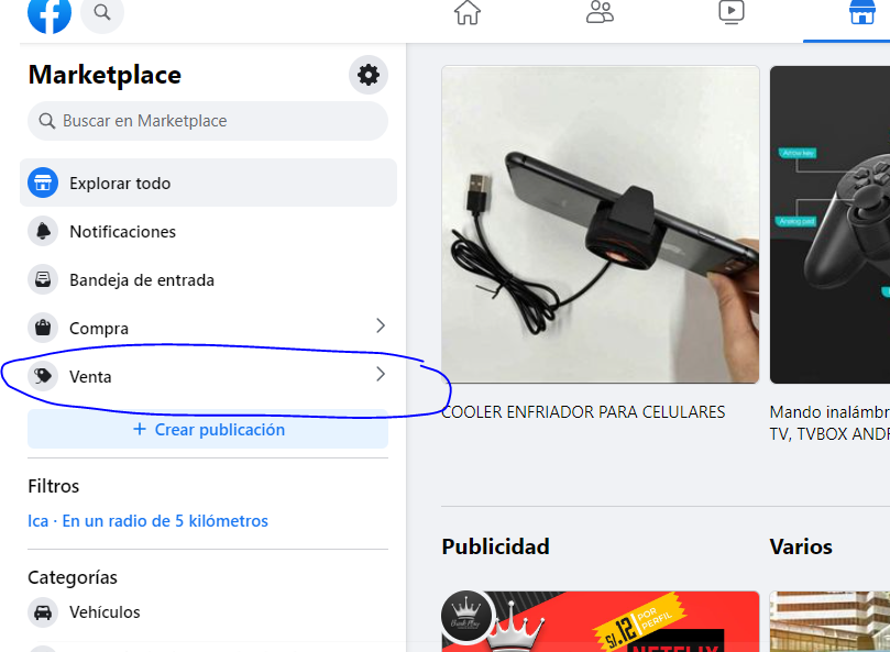 facebook marketplace venta